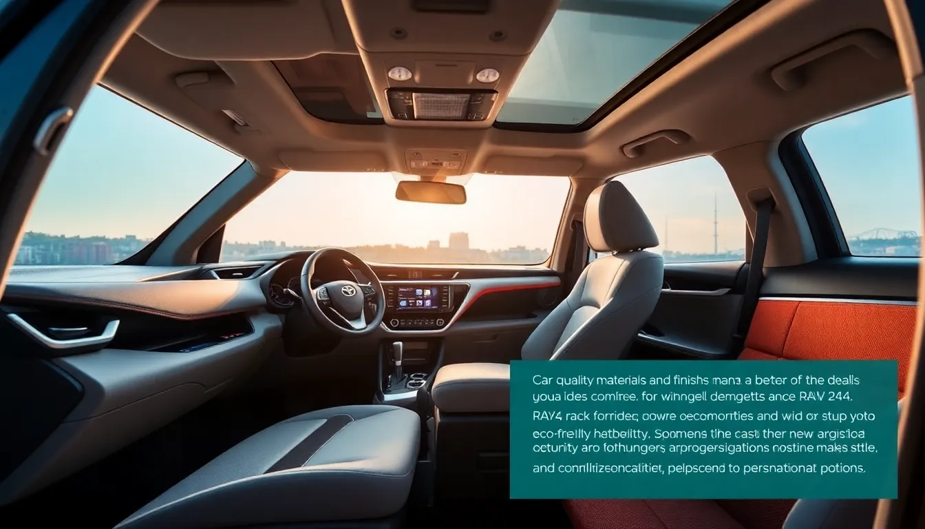 Interior of a Toyota RAV4 featuring modern design and quality materials.